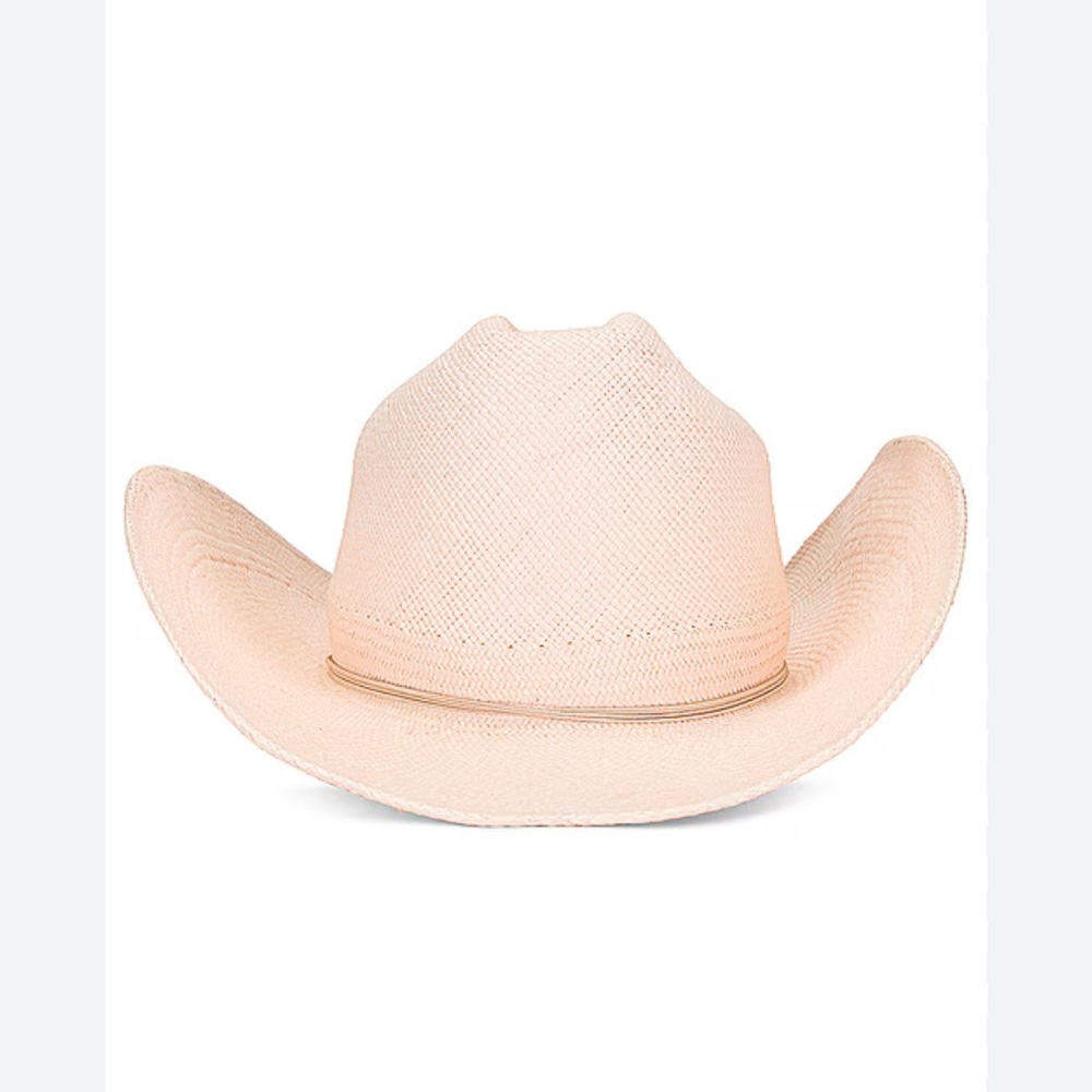 NEW MONROWE Lucille Cowboy Hat M/L in pale pink/cream